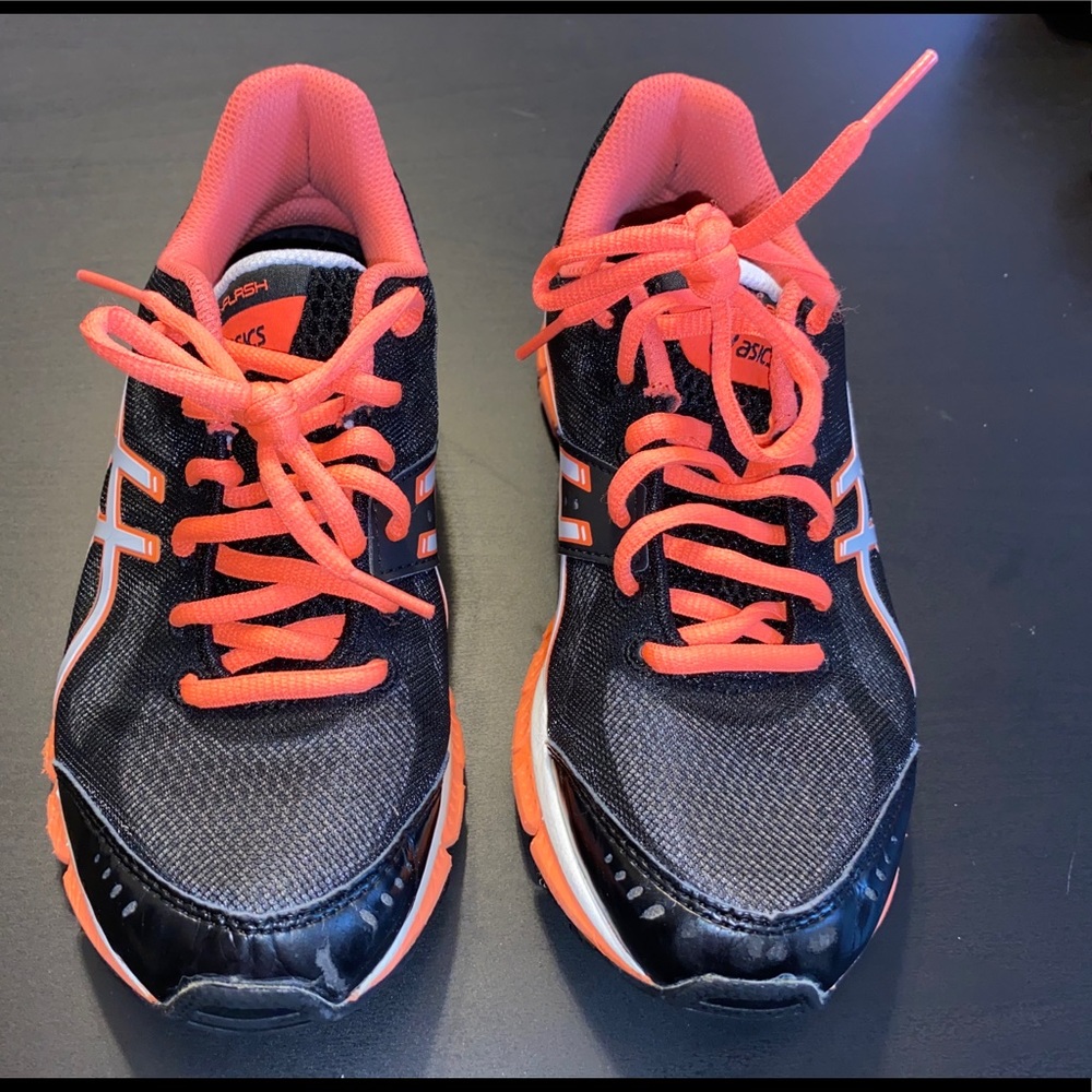 ASICS Women’s Tennis Shoes-Black & Orange-Size 6.5